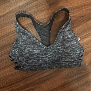 Victoria’s Secret Sport Bra Gray Heather Racerback Strappy Side Medium Support